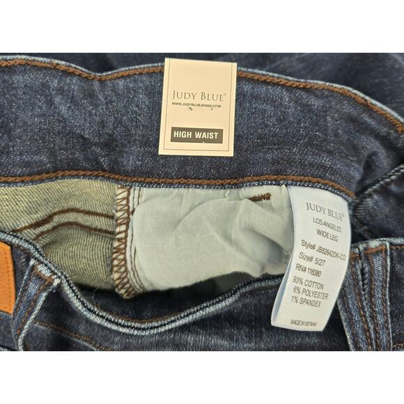 Judy Blue “Alana” High Waist Wide Leg Jeans – Dark Wash 5/27 - Picture 5 of 6